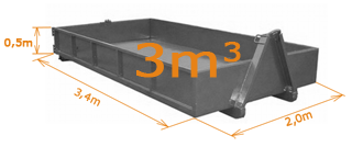 Kontejner na odvoz stavebního odpadu a suti 3m3