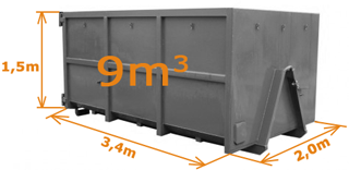 Velký kontejner 9m3 na odvoz lehčího odpadu